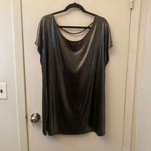 Silver metallic open back tunic american apparel